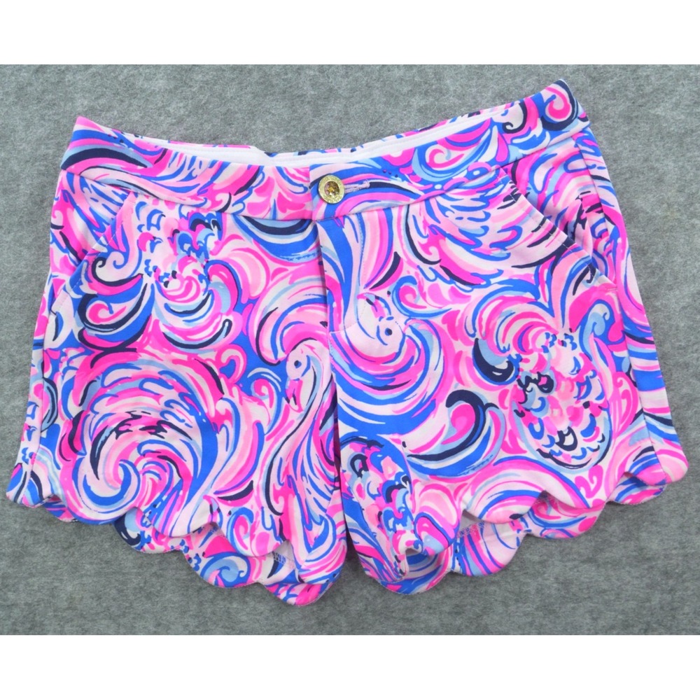 Lilly Pulitzer Shorts Womens 0 Pink Blue Buttercup Short Tropical